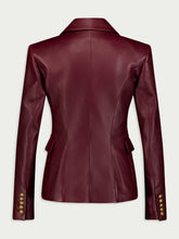 Balmain Double-Breasted Leather Blazer