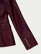 Balmain Double-Breasted Leather Blazer