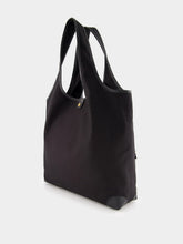 Balmain Embroidered Logo Canvas and leather Grocery Bag