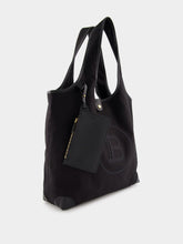 Balmain Embroidered Logo Canvas and leather Grocery Bag