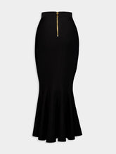 Balmain Flared Knitted Midi Skirt