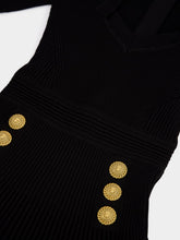 Balmain Flared Ribbed-Knit Mini Dress