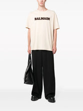 Balmain Flocked-Logo Cotton T-Shirt
