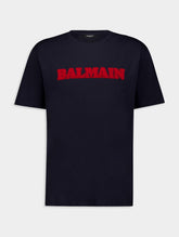 Balmain Flocked-Logo Cotton T-Shirt
