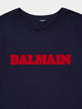 Balmain Flocked-Logo Cotton T-Shirt