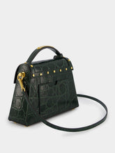 Balmain Handbag B-Buzz 23 Dynasty Crocodile Print Leather