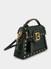 Balmain Handbag B-Buzz 23 Dynasty Crocodile Print Leather