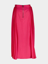 Balmain Mini Monogram Pleated Midi Skirt