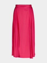 Balmain Mini Monogram Pleated Midi Skirt