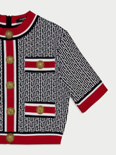 Balmain Monogram-Jacquard Crop Top