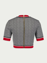 Balmain Monogram-Jacquard Crop Top