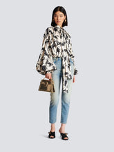Balmain Printed Silk Tie-Neck Shirt
