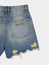 Balmain Vintage Fringed Denim Shorts