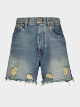 Balmain Vintage Fringed Denim Shorts