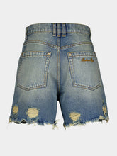 Balmain Vintage Fringed Denim Shorts
