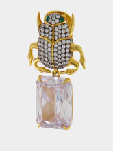 Begüm Khan Scarab Crystal and Gold-plated Clip Earrings