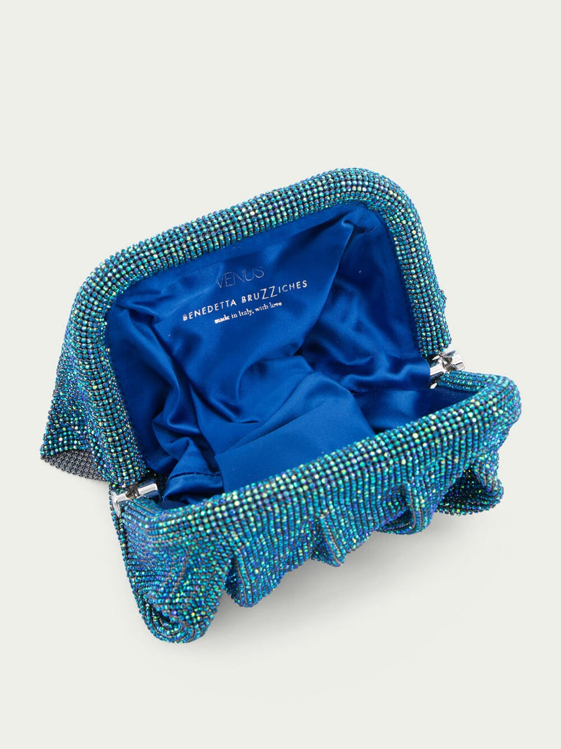 Benedetta Bruzziches Venus La Petite Crystal Clutch Blue Fashion