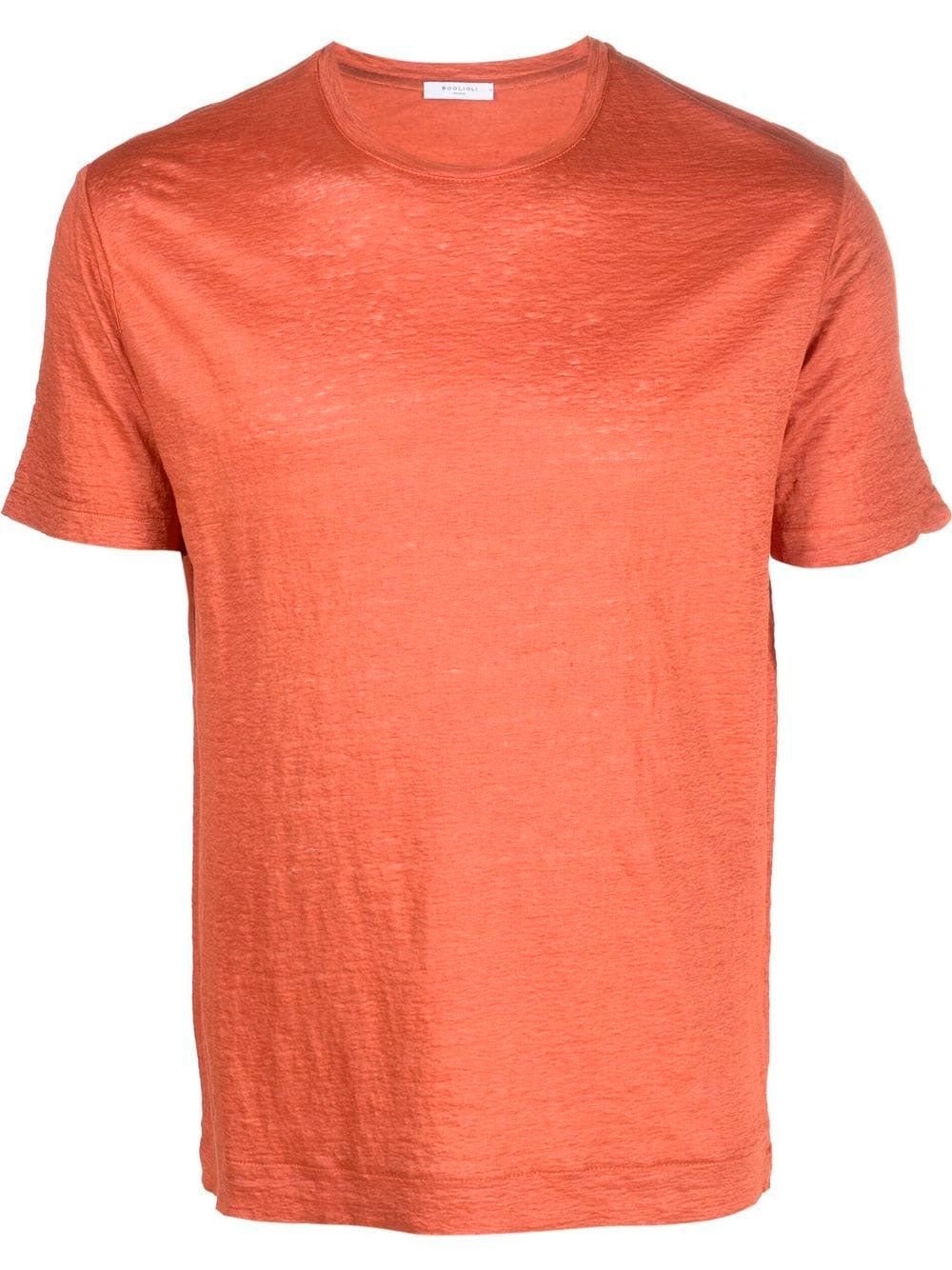 Boglioli Linen T-Shirt Orange | Fashion Clinic