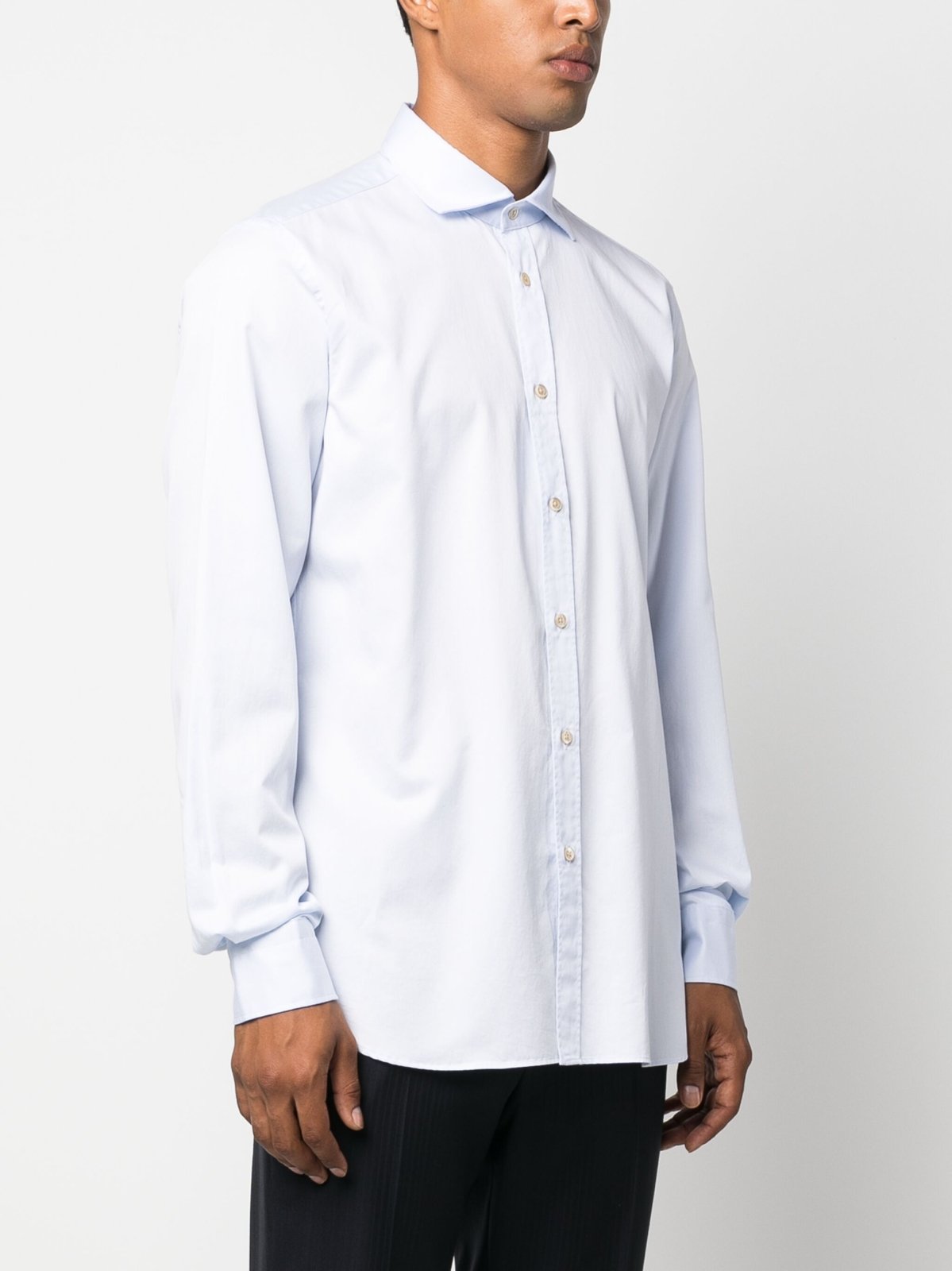 BoglioliSpread-Collar Cotton Shirt at Fashion Clinic