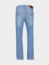 Brunello Cucinelli Straight-Leg Blue Cotton Jeans