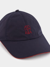 Brunello Cucinelli Blue Logo Embroidered Cap