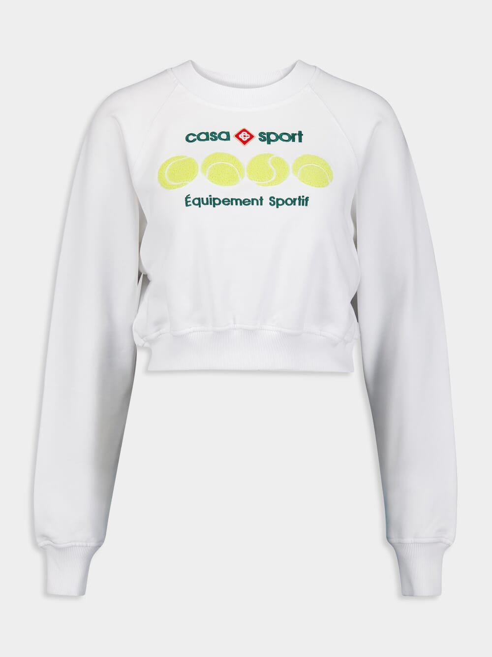 CasablancaCasa Sport Tennis Balls Cropped Sweatshirt at Fashion Clinic