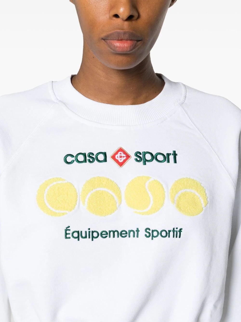 CasablancaCasa Sport Tennis Balls Cropped Sweatshirt at Fashion Clinic