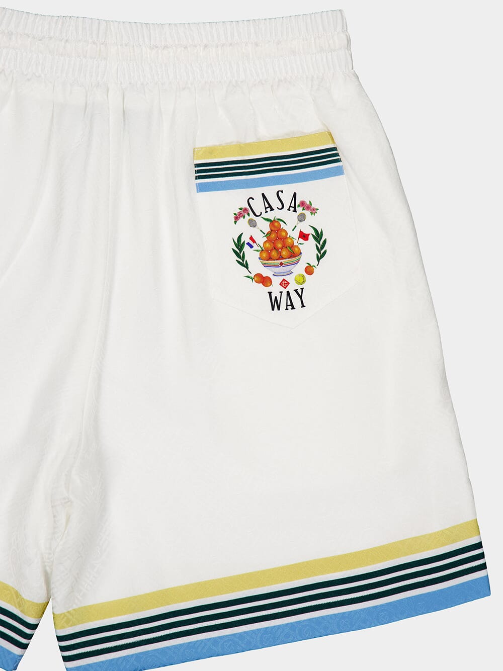 CasablancaCasa Way Monogram Silk Shorts at Fashion Clinic