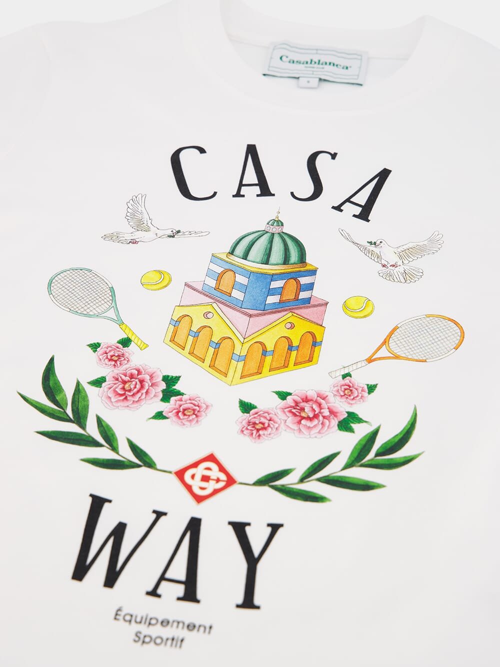 CasablancaCasa Way Printed Cotton T-Shirt at Fashion Clinic