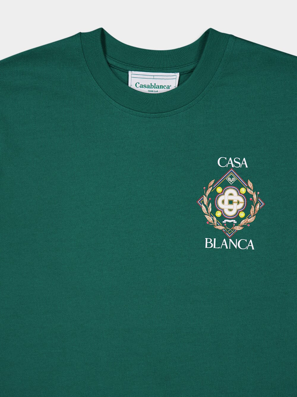 CasablancaChampionship Diamond Green T-Shirt at Fashion Clinic