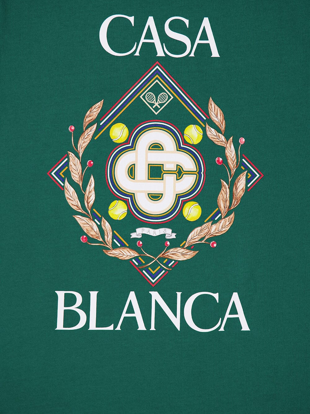 CasablancaChampionship Diamond Green T-Shirt at Fashion Clinic