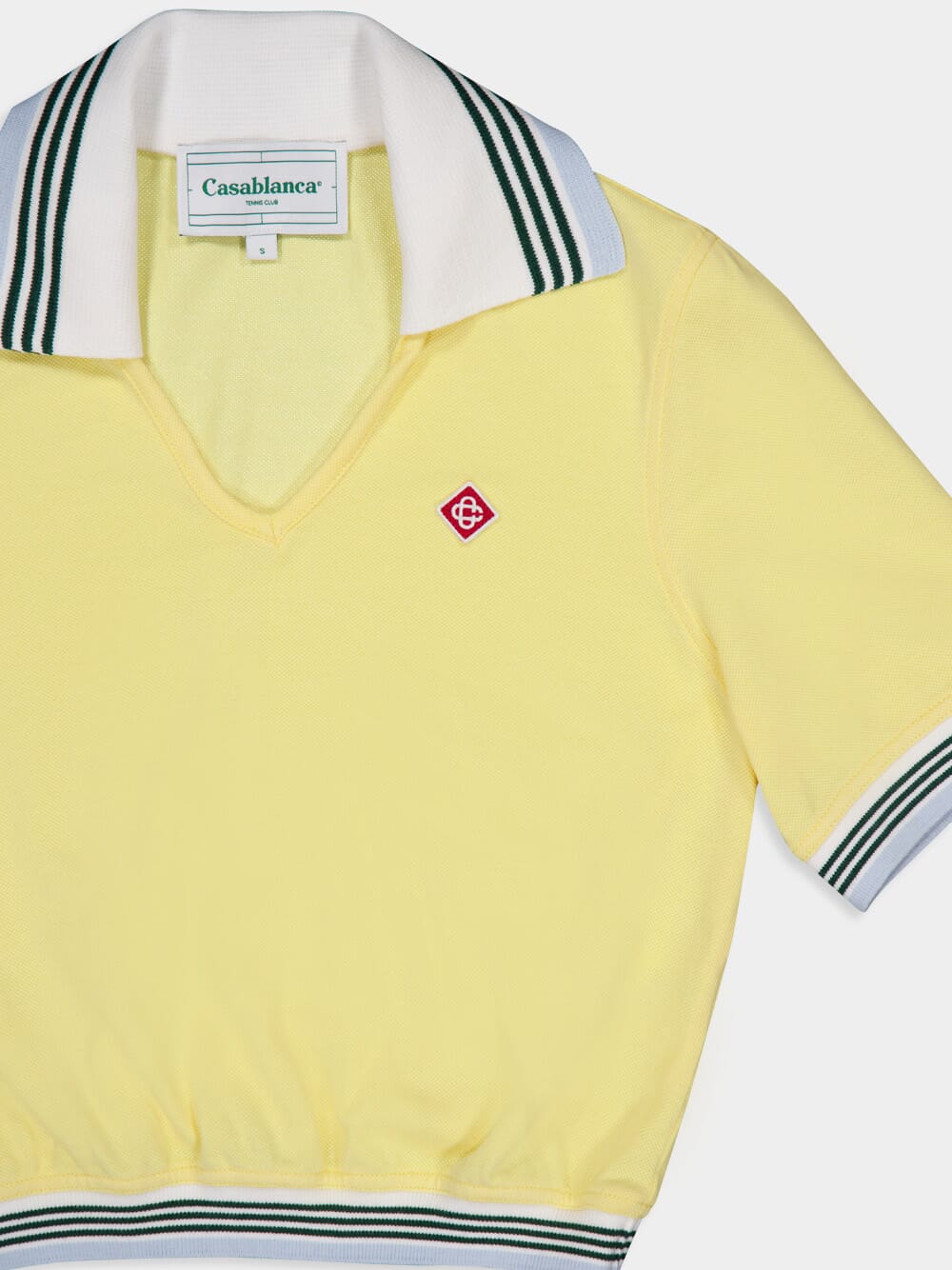 CasablancaCropped Cotton Pique Polo Shirt at Fashion Clinic