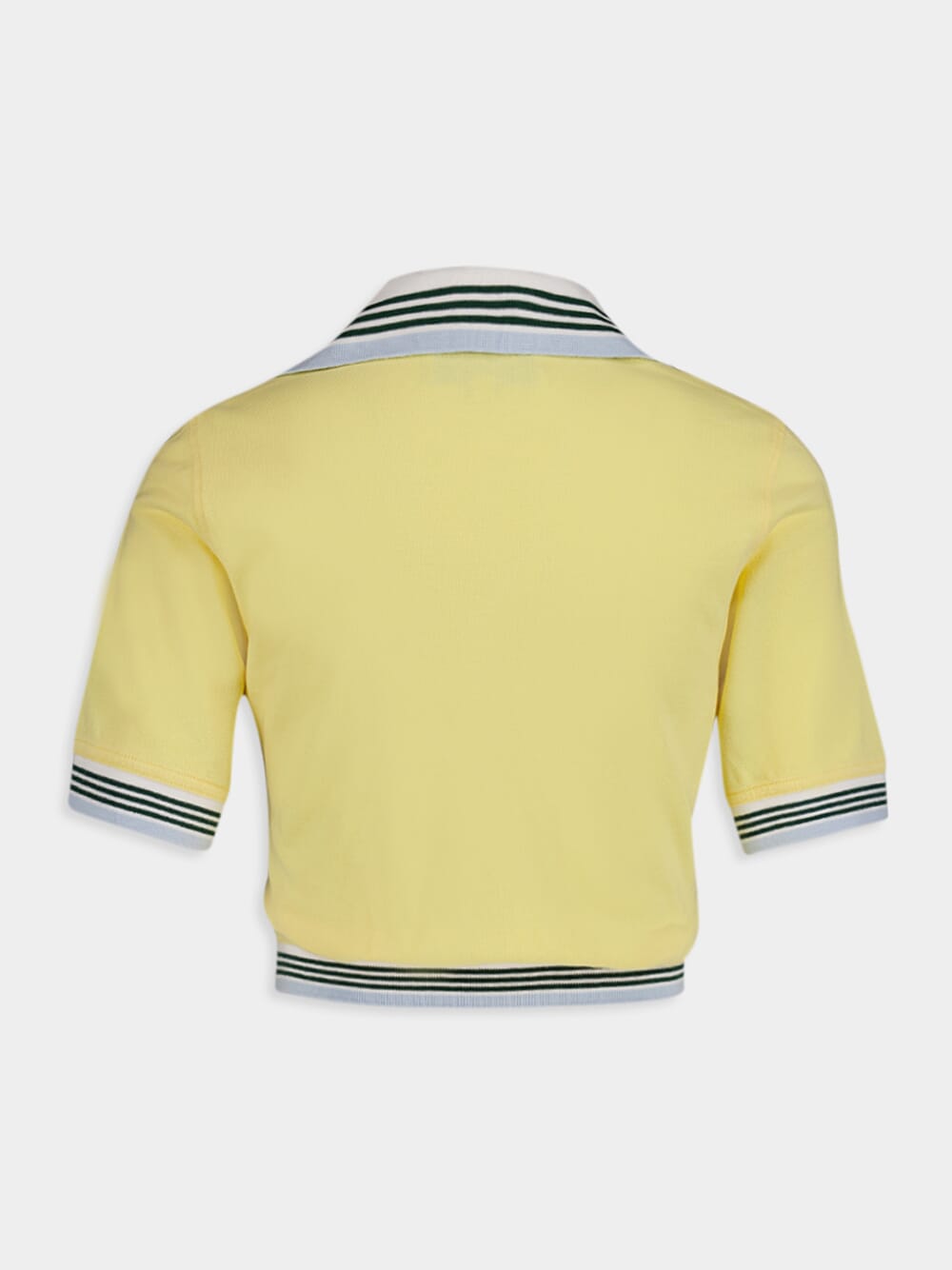 CasablancaCropped Cotton Pique Polo Shirt at Fashion Clinic