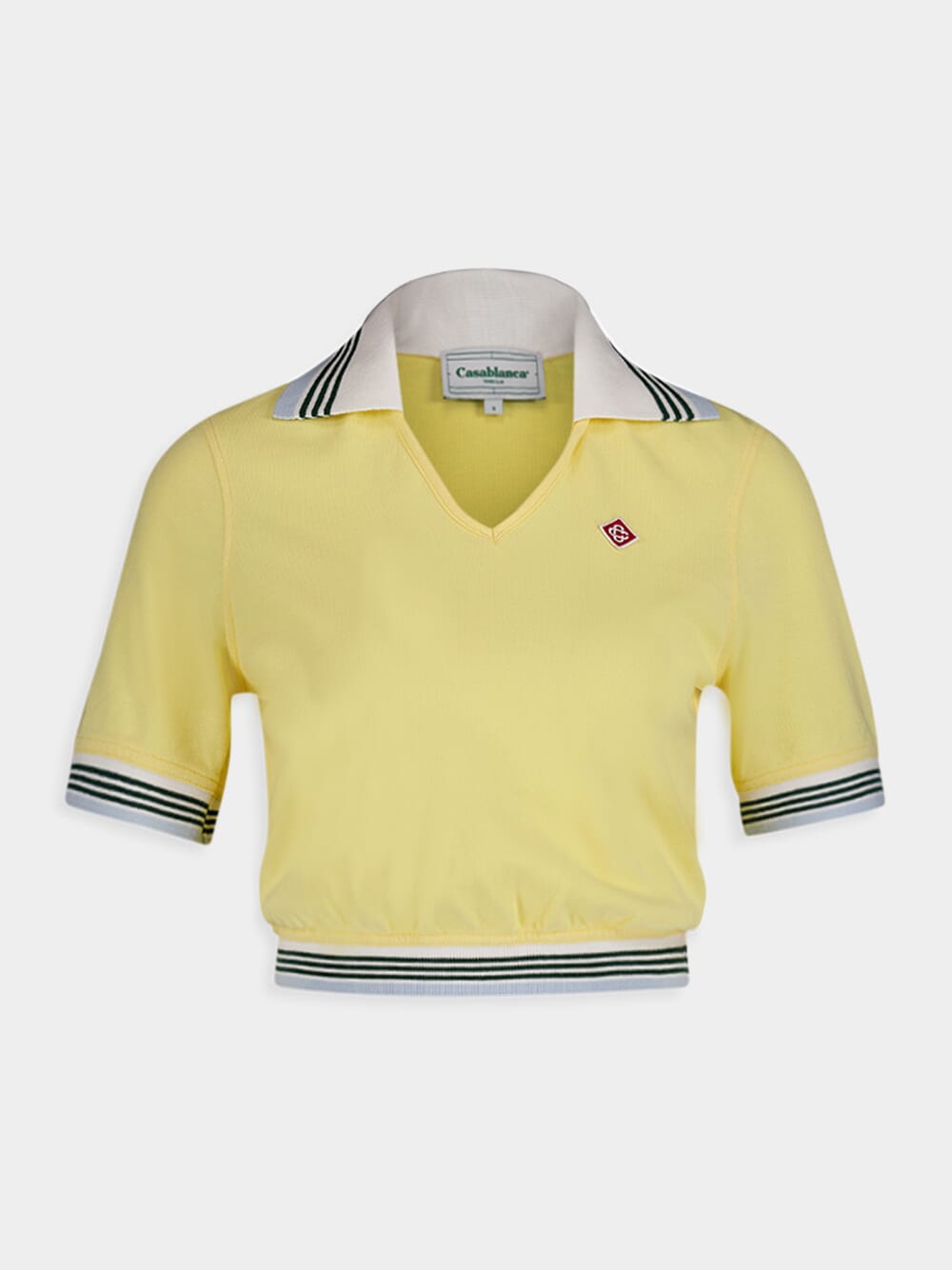 CasablancaCropped Cotton Pique Polo Shirt at Fashion Clinic