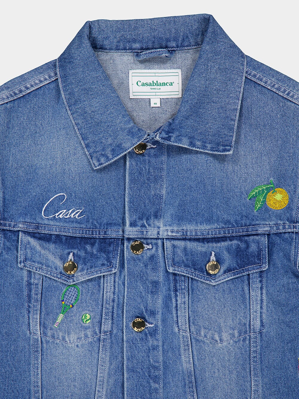 CasablancaEmbellished Denim Jacket at Fashion Clinic