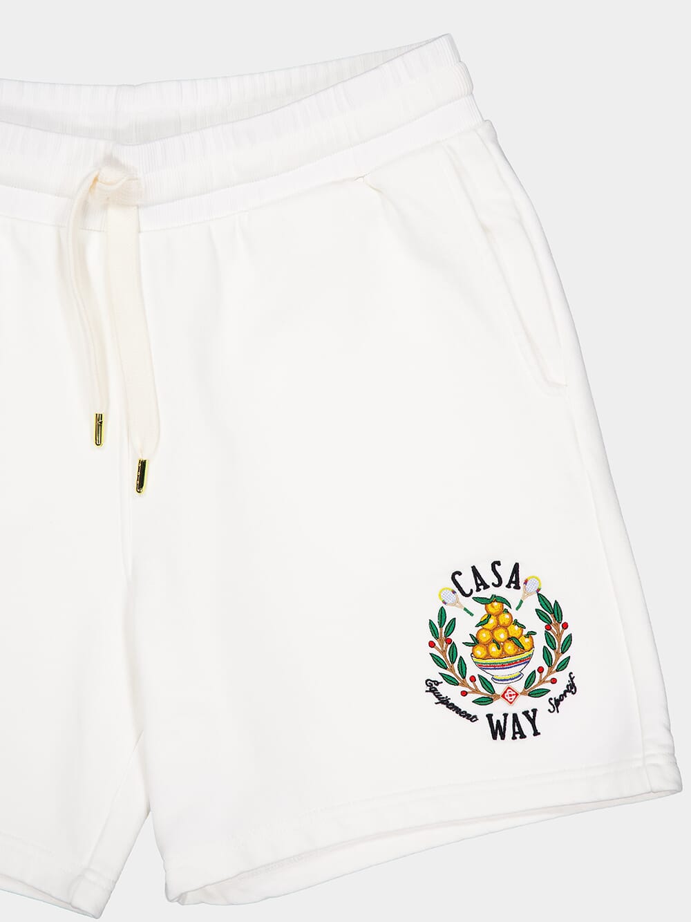 CasablancaEmbroidered Organic Cotton Shorts at Fashion Clinic