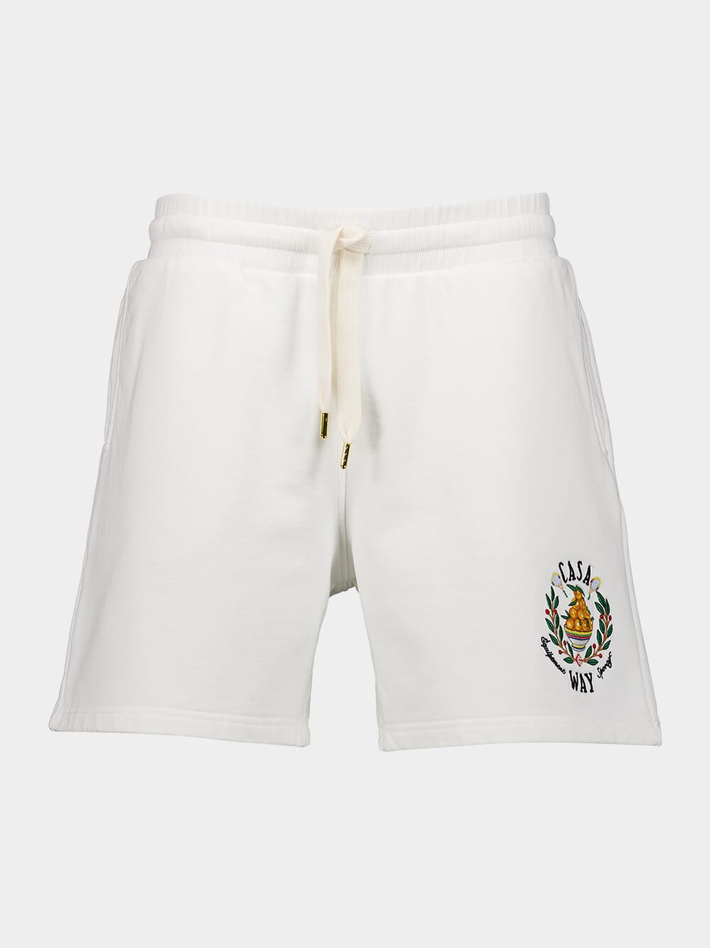 CasablancaEmbroidered Organic Cotton Shorts at Fashion Clinic