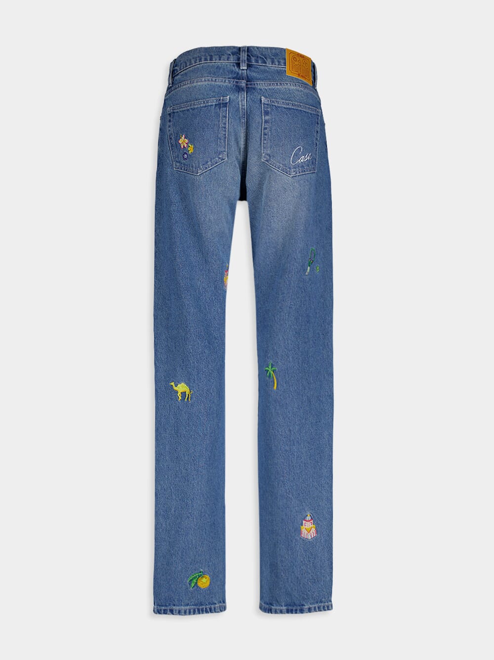 CasablancaEmbroidered Straight-Leg Jeans at Fashion Clinic