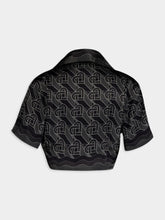 Casablanca Heart Monogram-Print Cropped Shirt