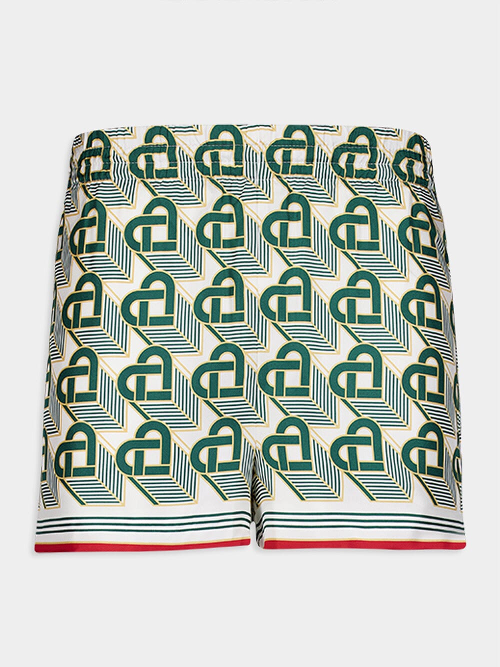 CasablancaHeart Monogram Silk Boxer Shorts at Fashion Clinic