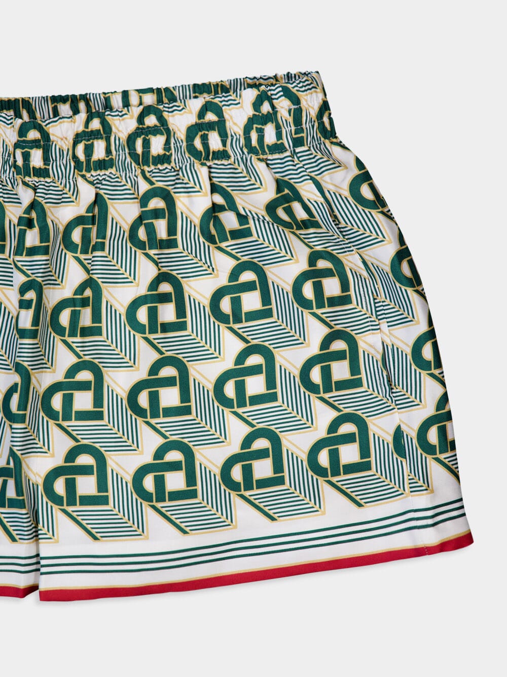 CasablancaHeart Monogram Silk Boxer Shorts at Fashion Clinic