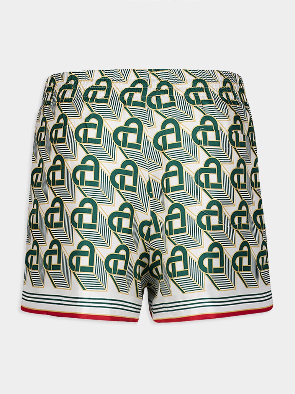 CasablancaHeart Monogram Silk Boxer Shorts at Fashion Clinic