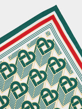 Casablanca Heart Monogram Silk Scarf