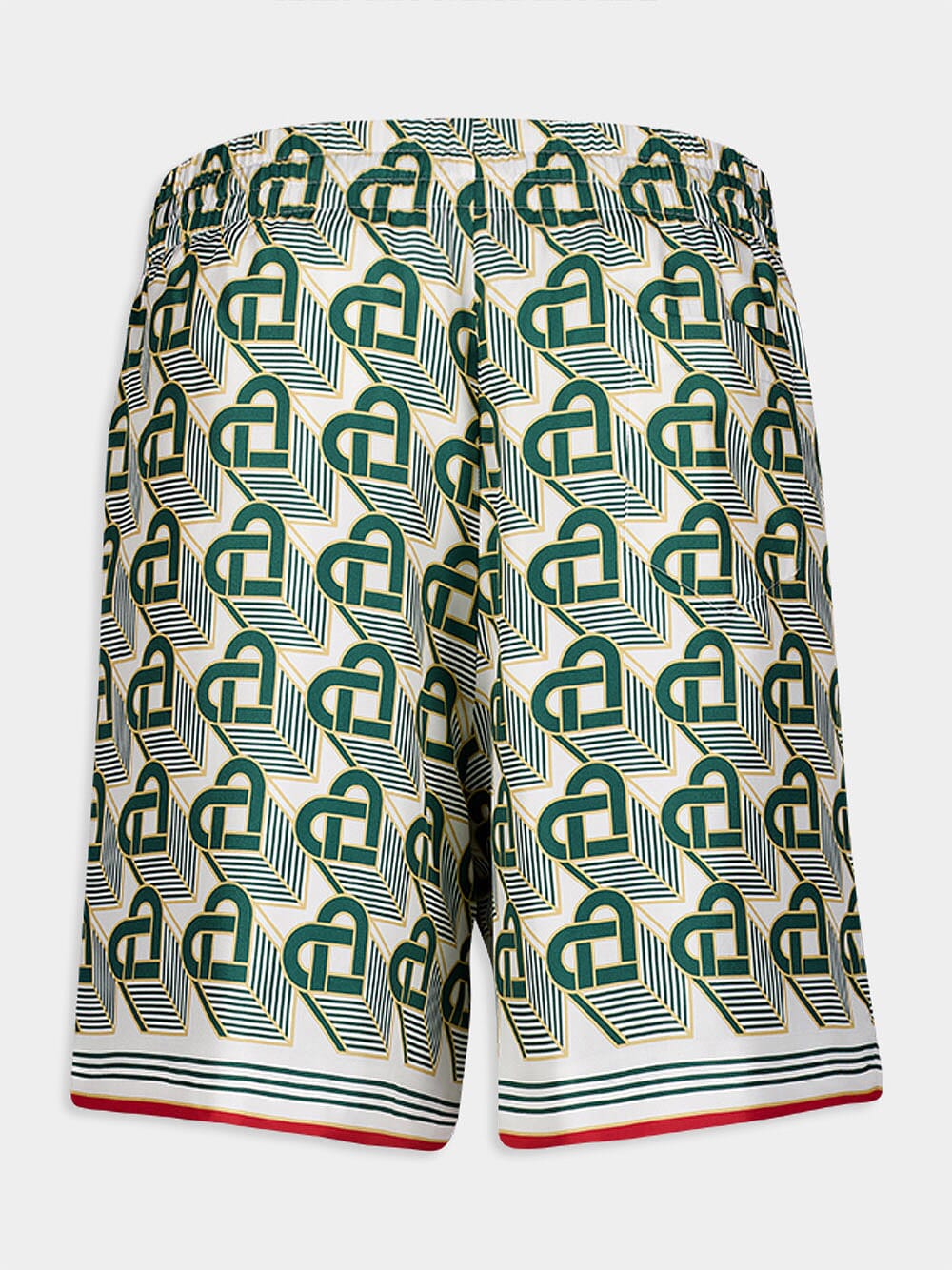 CasablancaHeart Monogram Silk Shorts at Fashion Clinic