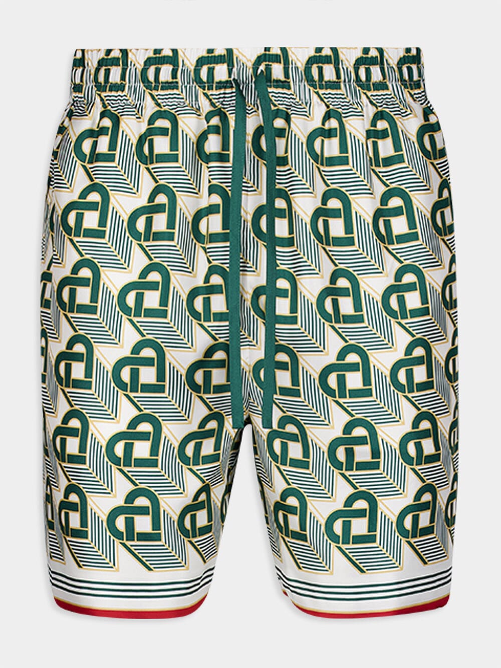 CasablancaHeart Monogram Silk Shorts at Fashion Clinic