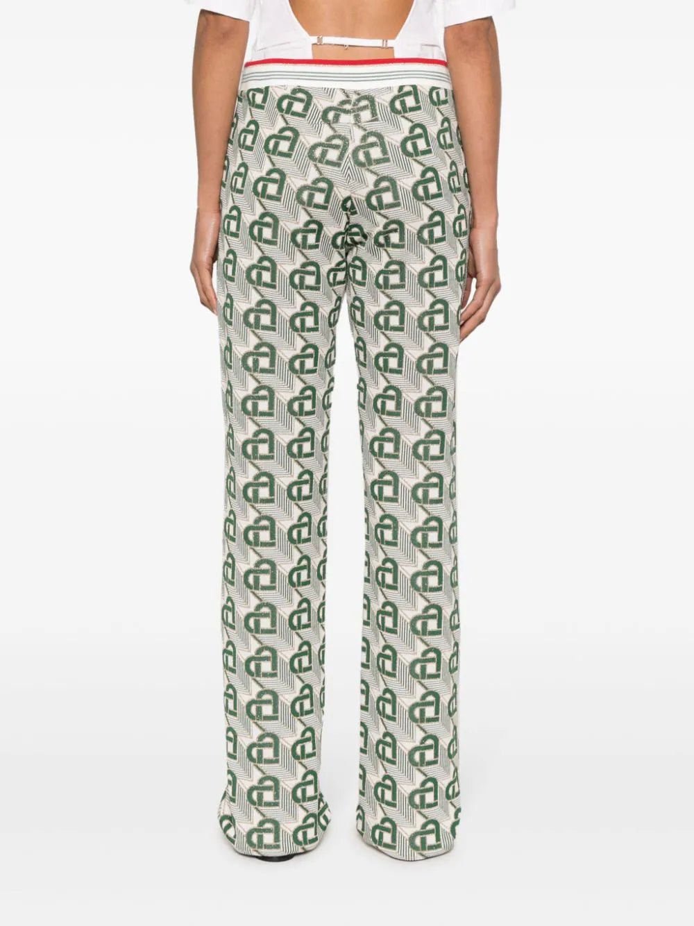 CasablancaHeart-Motif High-Waisted Trousers at Fashion Clinic