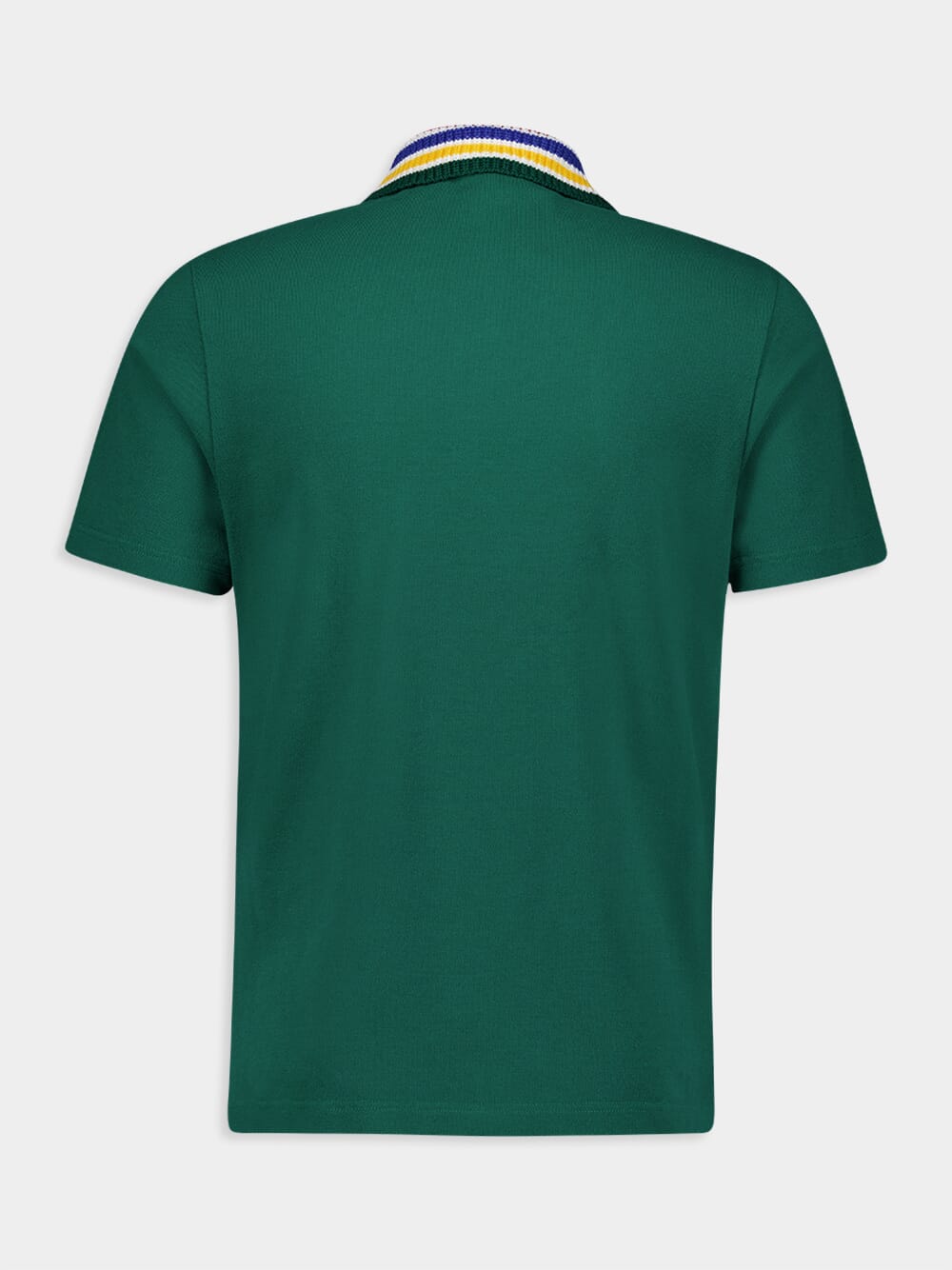 CasablancaKnitted-Collar Cotton Green Polo-Shirt at Fashion Clinic