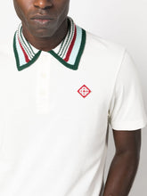 Casablanca Knitted-Collar Cotton White Polo-Shirt