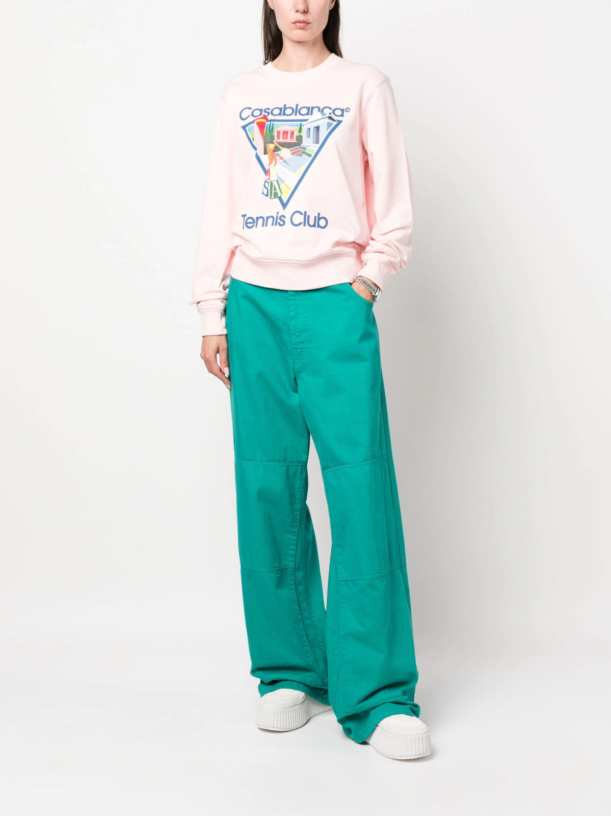 CasablancaLa Joueuse Cotton Sweatshirt at Fashion Clinic