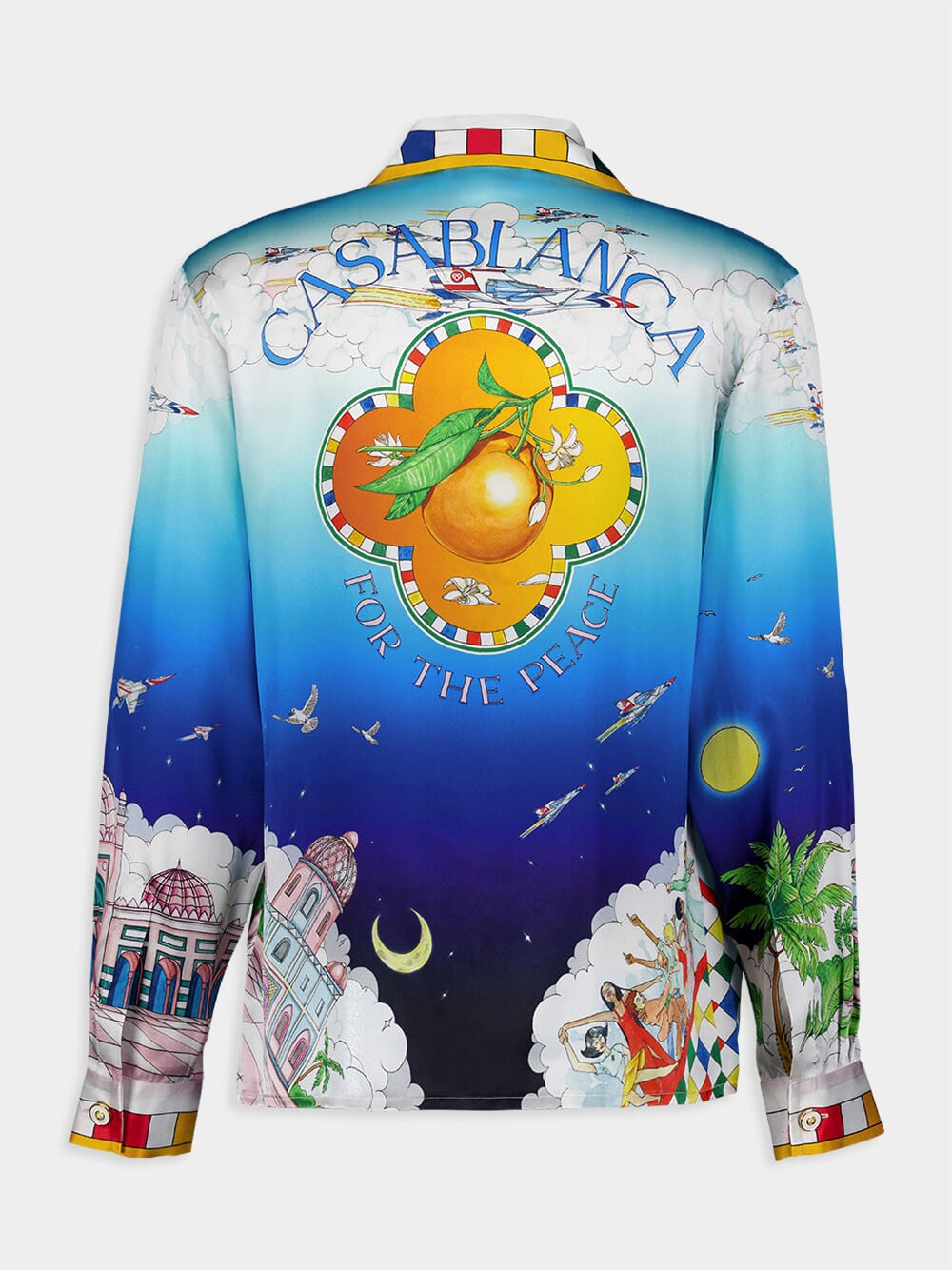 CasablancaLe Dimension Illustration Silk Shirt at Fashion Clinic